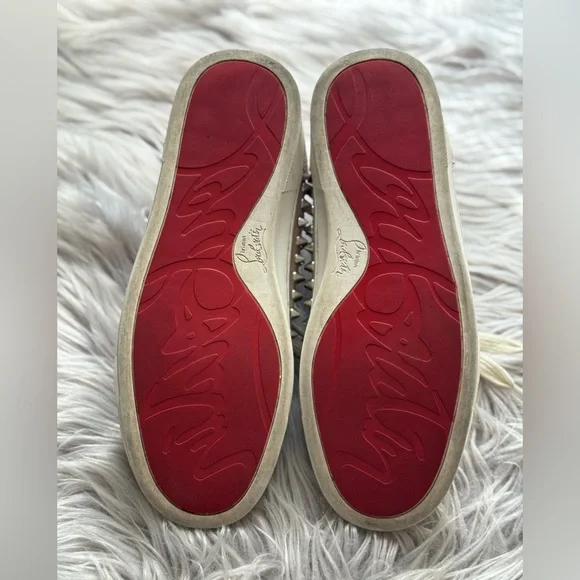 Christian Louboutin Veau Velour Spiked Sneakers - Picture 9 of 12